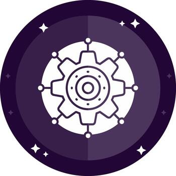 Setting Solid badges Icon vector