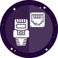 Ethernet Solid badges Icon vector