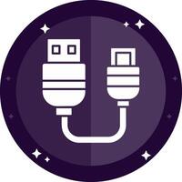 USB sólido insignias icono vector