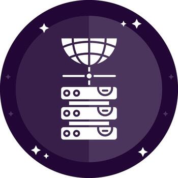 Database Solid badges Icon vector