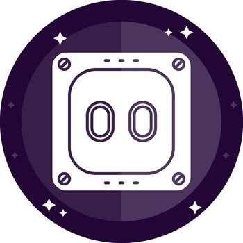 enchufe sólido insignias icono vector
