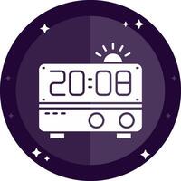 alarma reloj sólido insignias icono vector