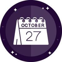 27th of October Solid badges Icon vector