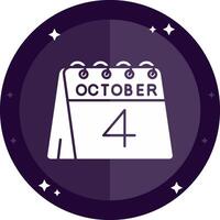 4th of October Solid badges Icon vector
