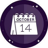 14th of October Solid badges Icon vector