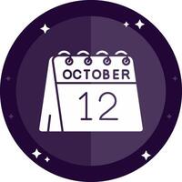 12th of October Solid badges Icon vector