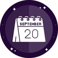 20th of September Solid badges Icon vector