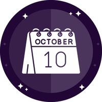 10th of October Solid badges Icon vector