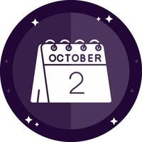 2nd of October Solid badges Icon vector