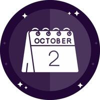 2nd of October Solid badges Icon vector