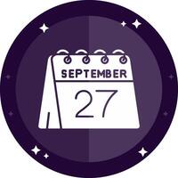 27th of September Solid badges Icon vector
