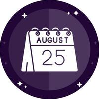 25th of August Solid badges Icon vector