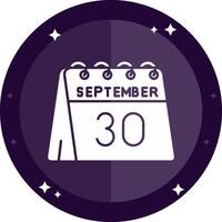 30th of September Solid badges Icon vector