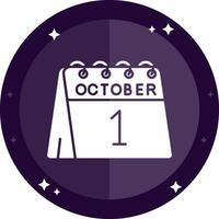 1st of October Solid badges Icon vector