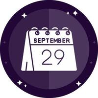 29th of September Solid badges Icon vector