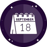 18th of September Solid badges Icon vector