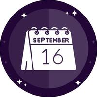 16th of September Solid badges Icon vector