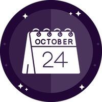 24th of October Solid badges Icon vector