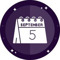 5th of September Solid badges Icon vector