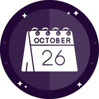 26th of October Solid badges Icon vector
