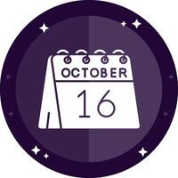 16th of October Solid badges Icon vector