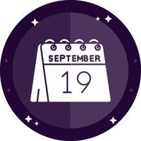 19th of September Solid badges Icon vector