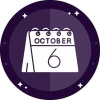 6th of October Solid badges Icon vector