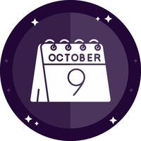 9th of October Solid badges Icon vector