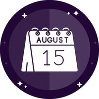 15th of August Solid badges Icon vector
