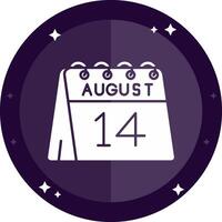 14th of August Solid badges Icon vector