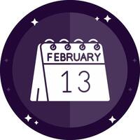 13th of February Solid badges Icon vector