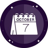 7th of October Solid badges Icon vector