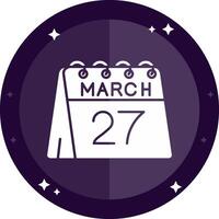 27th of March Solid badges Icon vector