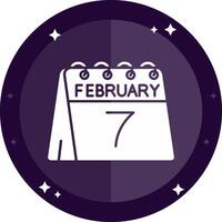 7th of February Solid badges Icon vector