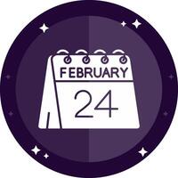 24th of February Solid badges Icon vector