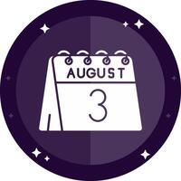 3rd of August Solid badges Icon vector