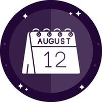 12th of August Solid badges Icon vector