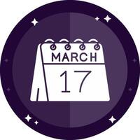 17th of March Solid badges Icon vector