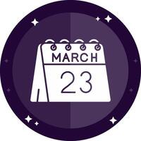 23rd of March Solid badges Icon vector