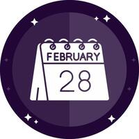 28th of February Solid badges Icon vector