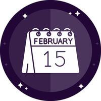 15th of February Solid badges Icon vector