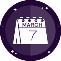 7th of March Solid badges Icon vector