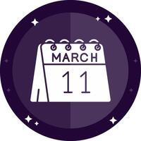 11th of March Solid badges Icon vector