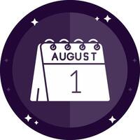 1st of August Solid badges Icon vector