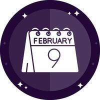 9th of February Solid badges Icon vector