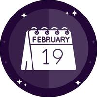 19th of February Solid badges Icon vector