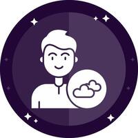 Cloud Solid badges Icon vector