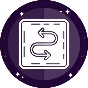 Zigzag Solid badges Icon vector