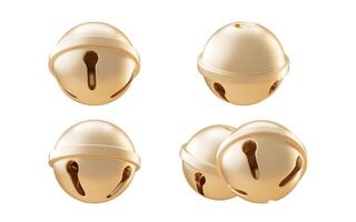 Golden round bells, 3d rendering. photo