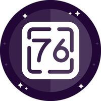 Seventy Six Solid badges Icon vector